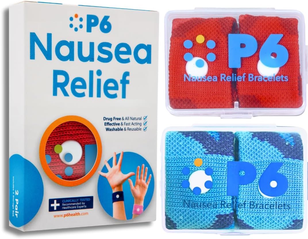 Bandes P6 anti-nausée pour mouvement, soulagement potentiel sans médicament.