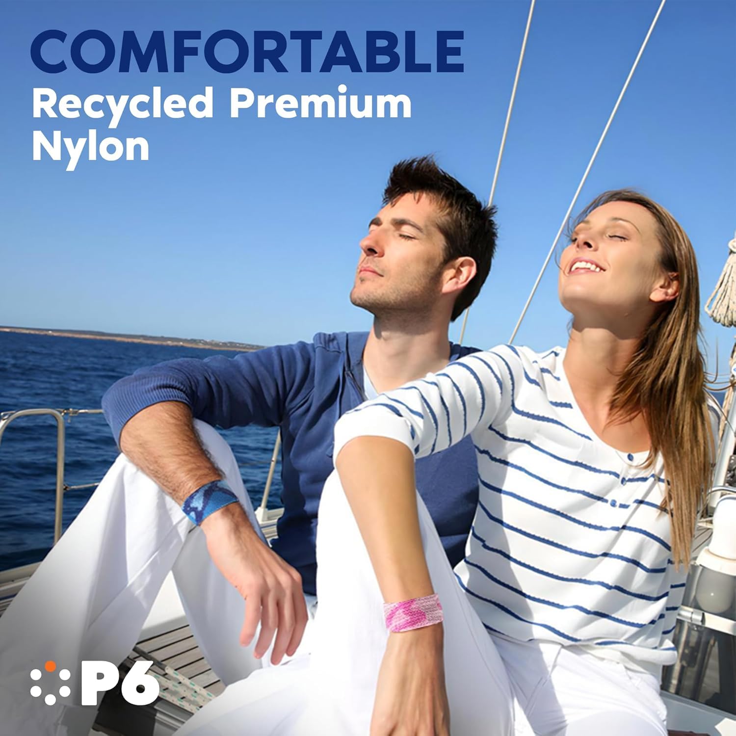 Utilisation en bateau avec bandes P6 poignet gris.