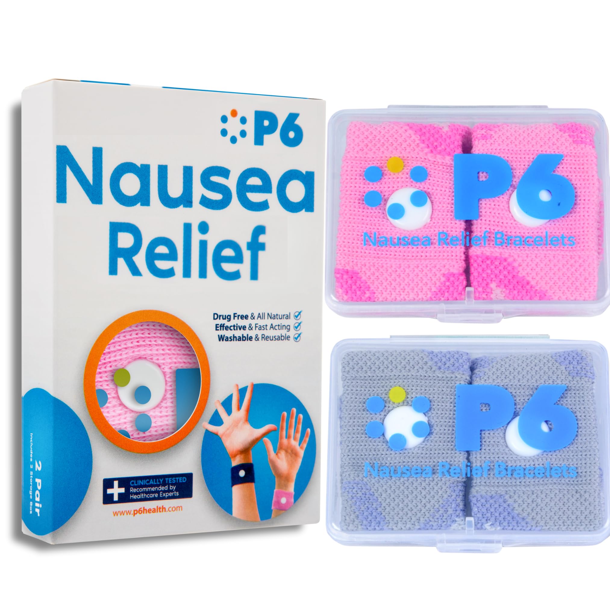 Bandes P6 Motion poignet rose, relief naturel des nausées lors des trajets.