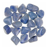 Pachamama Essentials quartz bleu pierre roulée 20-25 mm favorisant communication claire et équilibre.