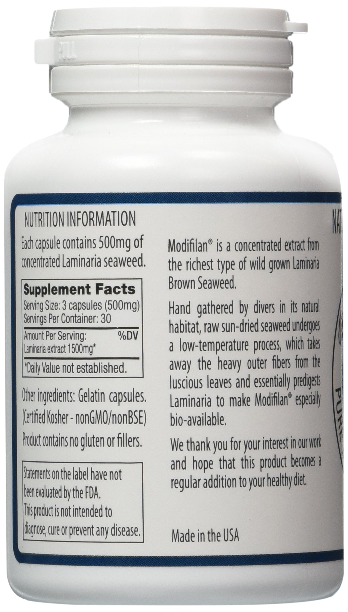 Modifilan capsules, extrait de kombu concentré pour un apport nutritionnel.