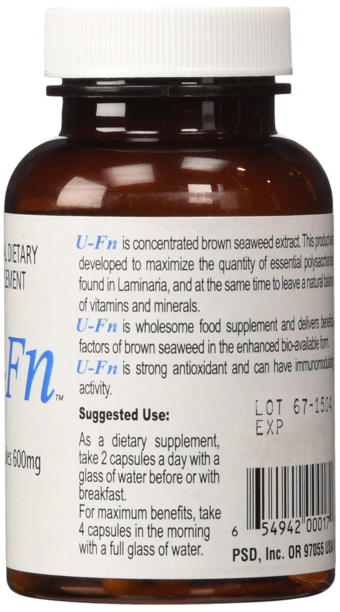 U-Fn Pacific Standard Distributors, capsules 600 mg, format pratique pour l'apport journalier.