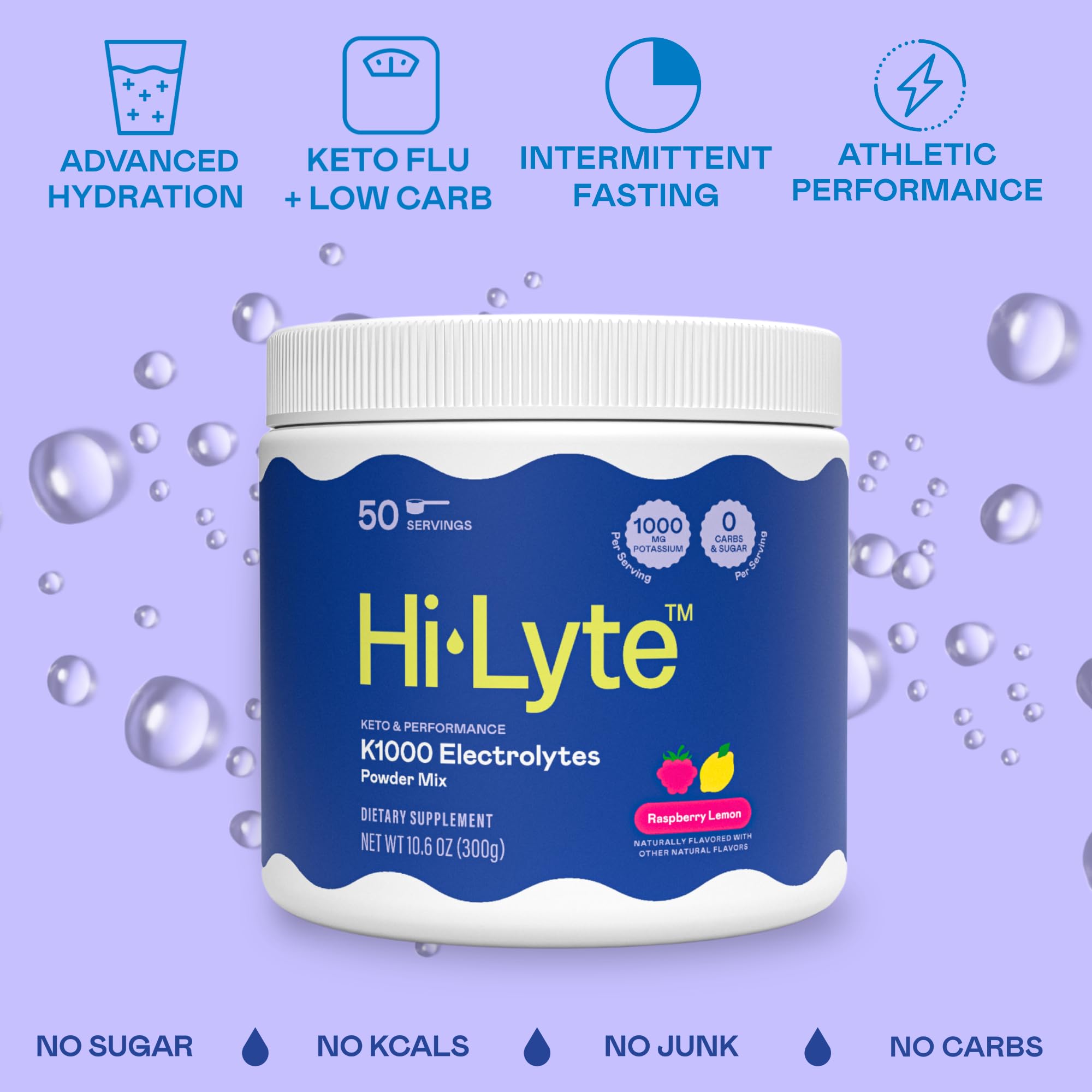 Emballage Hi-Lyte Keto K1000, 50 portions, pratique pour keto et jeûne.