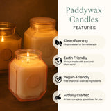 Flamme douce de Paddywax Botanica, parfum cuir et fumé