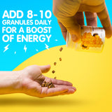 Bol petit-déjeuner avec pain d’abeille bio pour énergie douce.