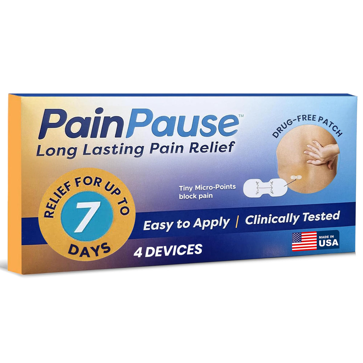 PainPause ensemble quatre appareils: soulagement potentiel durable sans médicaments.