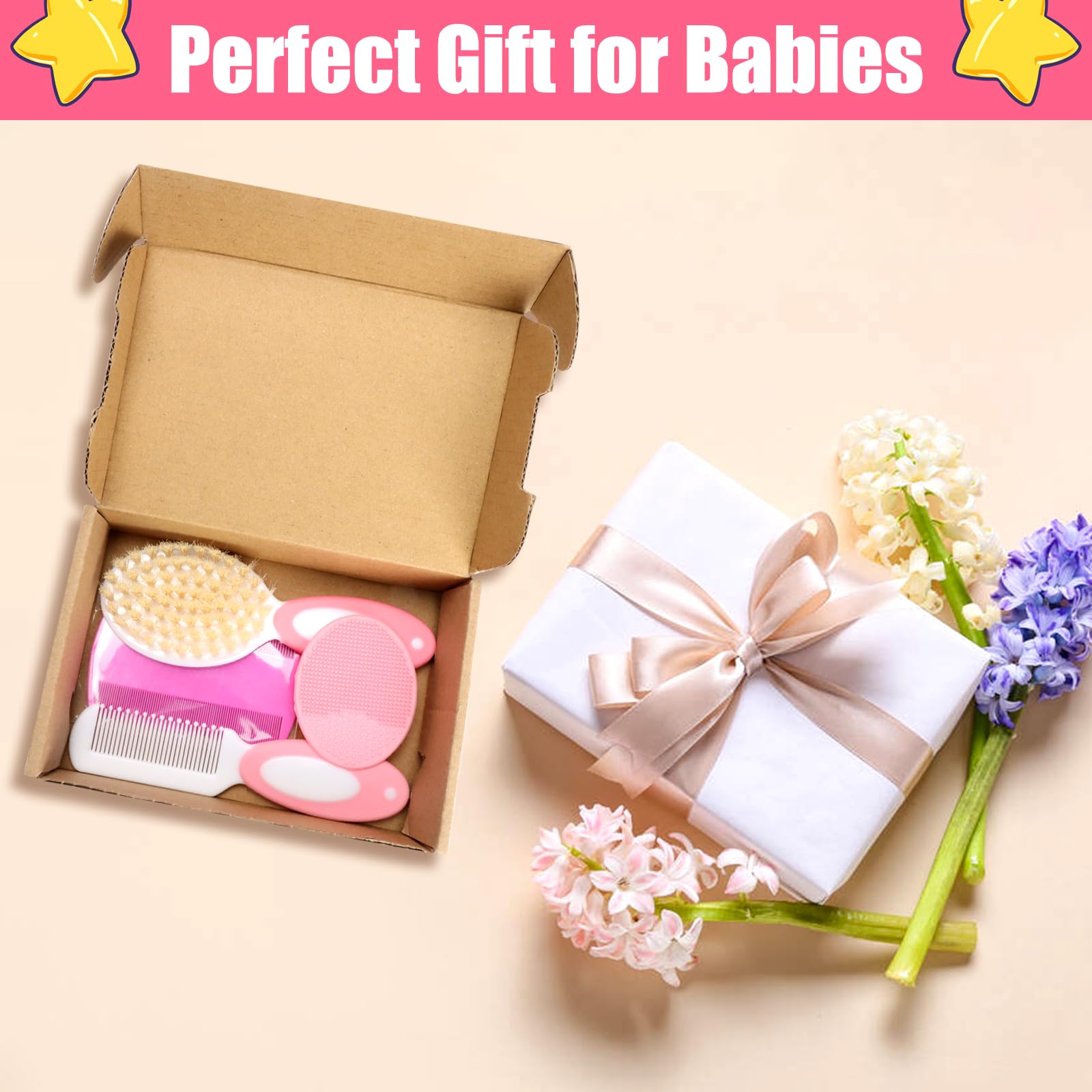 PAKENYESHA brosse bebe apres-bain pour routine du soir.