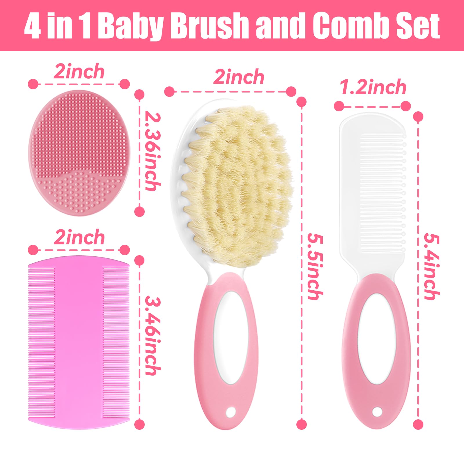 PAKENYESHA brosse bebe poils doux pour cuir chevelu sensible.
