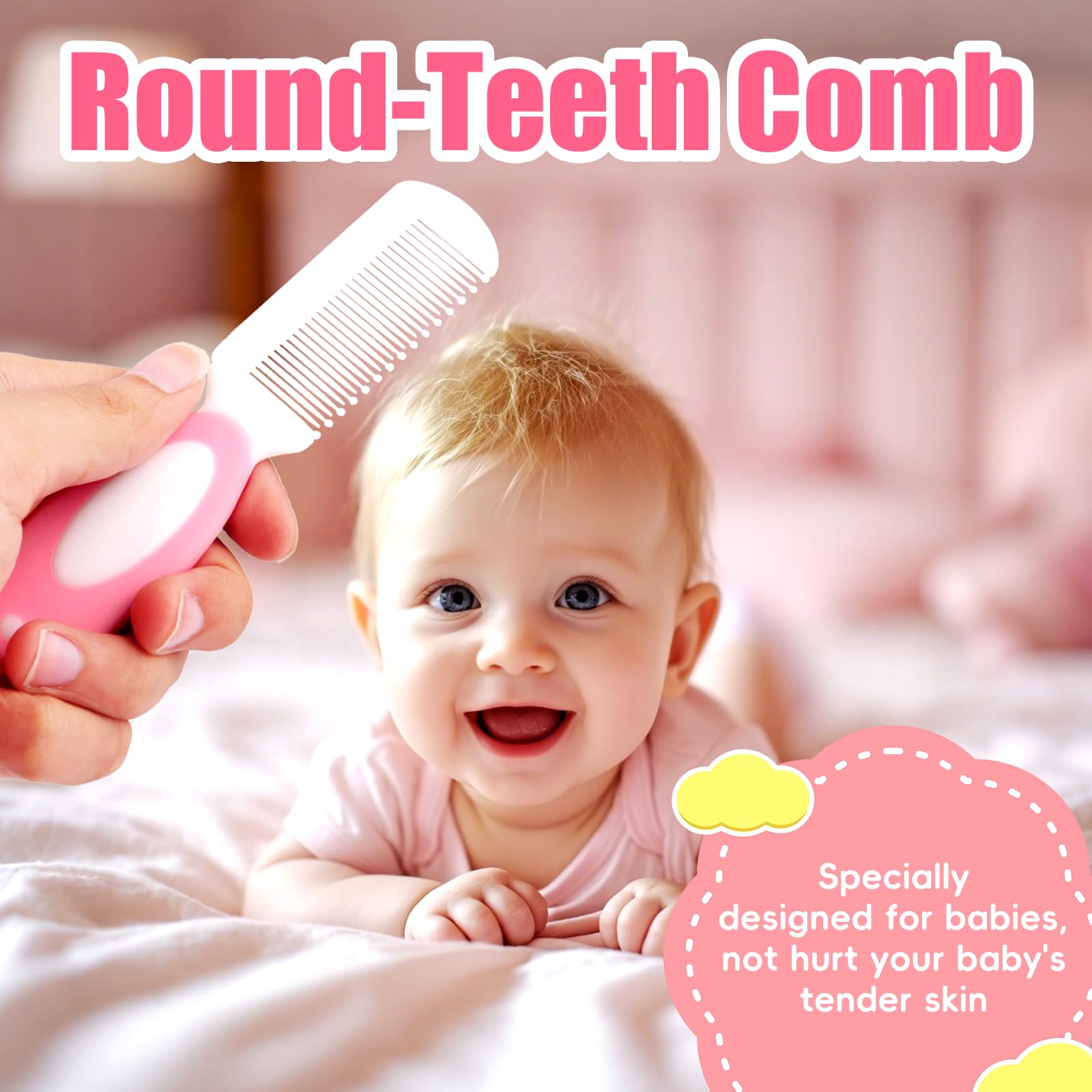 PAKENYESHA peigne bebe double-face pour cheveux fins et épais.