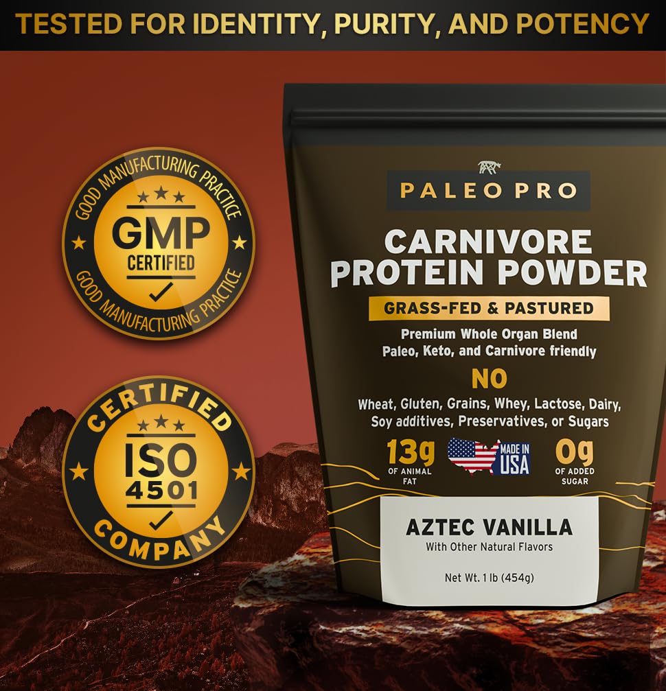 Paleo Pro Carnivore Complete Vanille Aztec, sachet dose, préparation rapide.