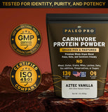 Paleo Pro Carnivore Complete Vanille Aztec, sachet dose, préparation rapide.