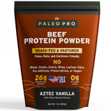 Paleo Pro protéine de boeuf en flacon vanille, mélange rapide.