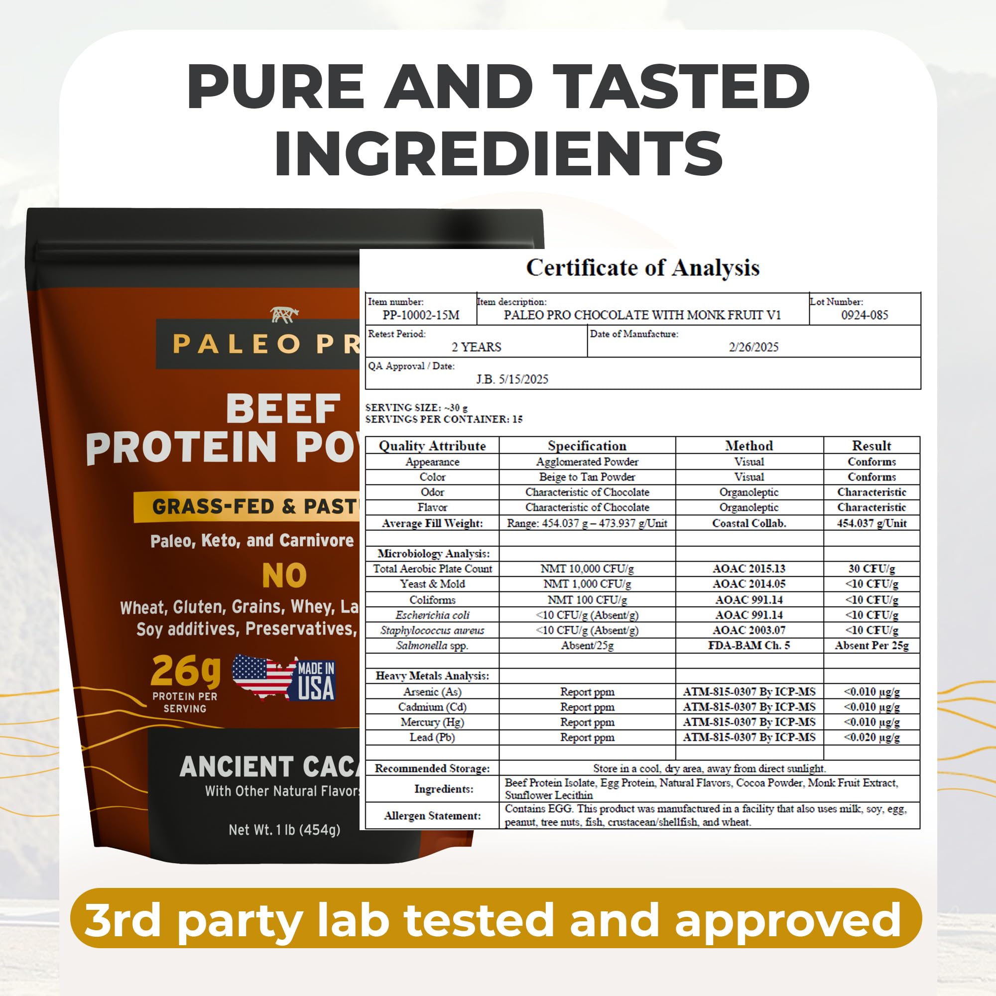 Paleo Pro protéine boeuf nutrition sport: soutien protéique polyvalent.