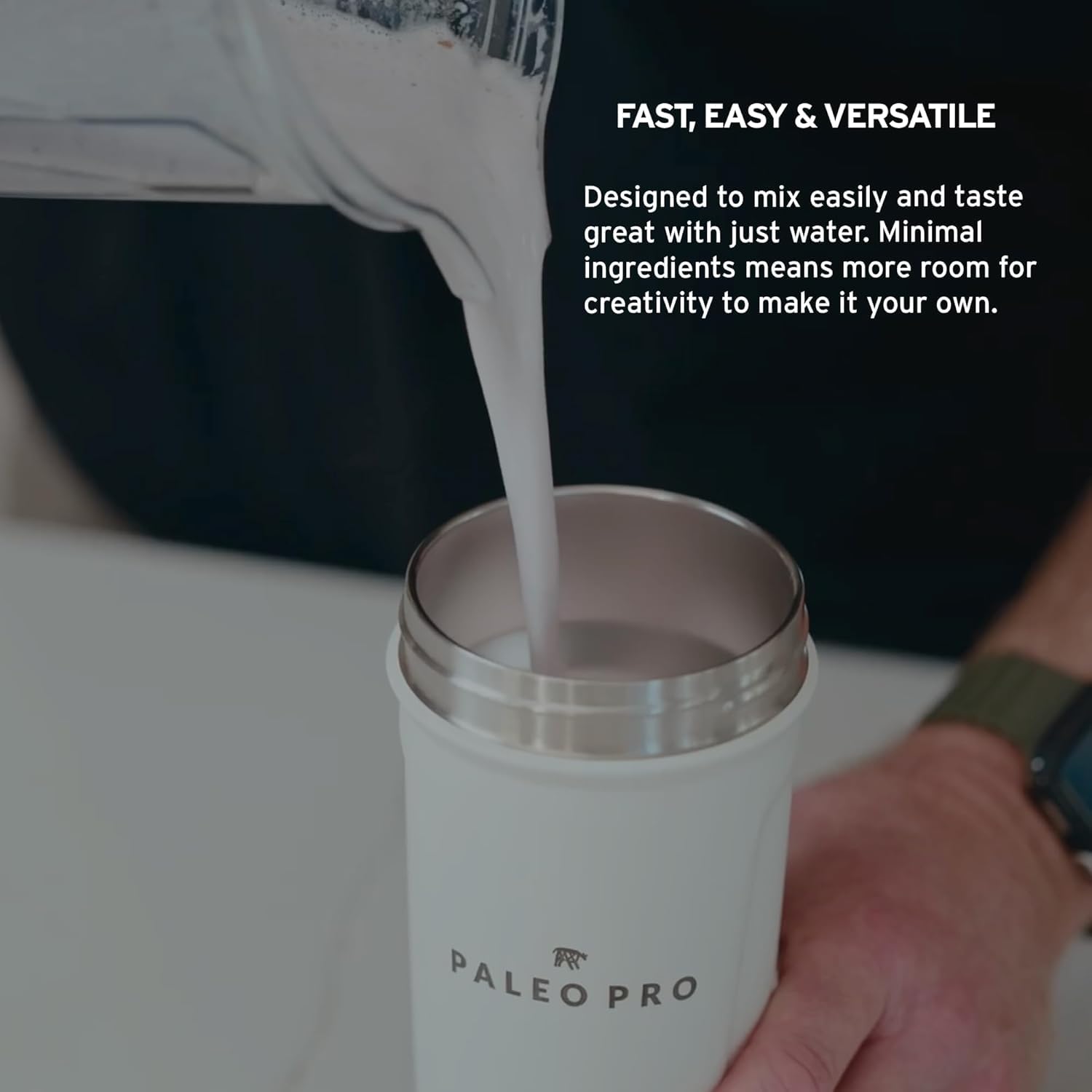Sac de sport avec Paleo Pro protéine de boeuf, source pratique de protéines.