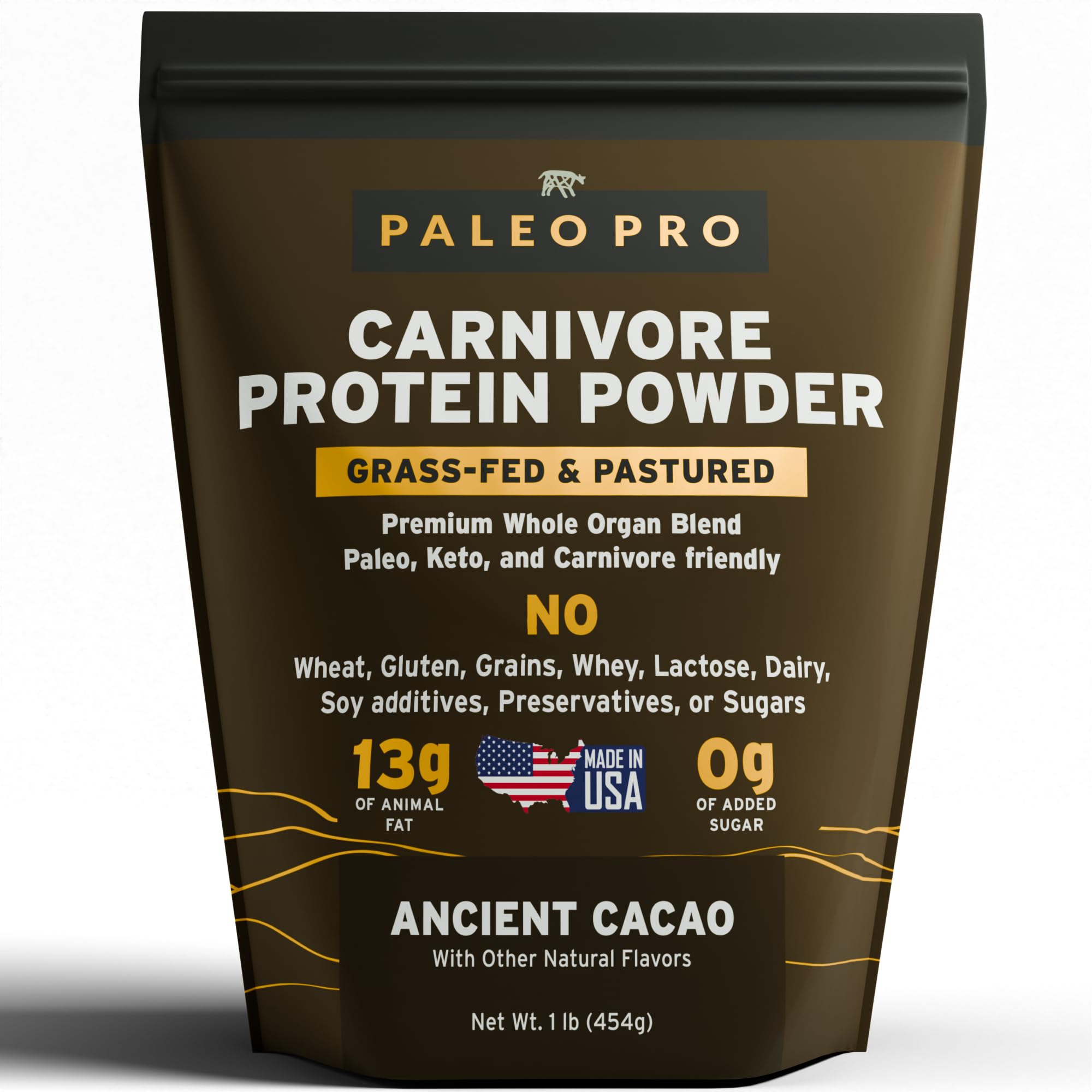 PaleoPro Carnivore Complete - bouteille cacao ancien, saveur riche et énergie pratique.