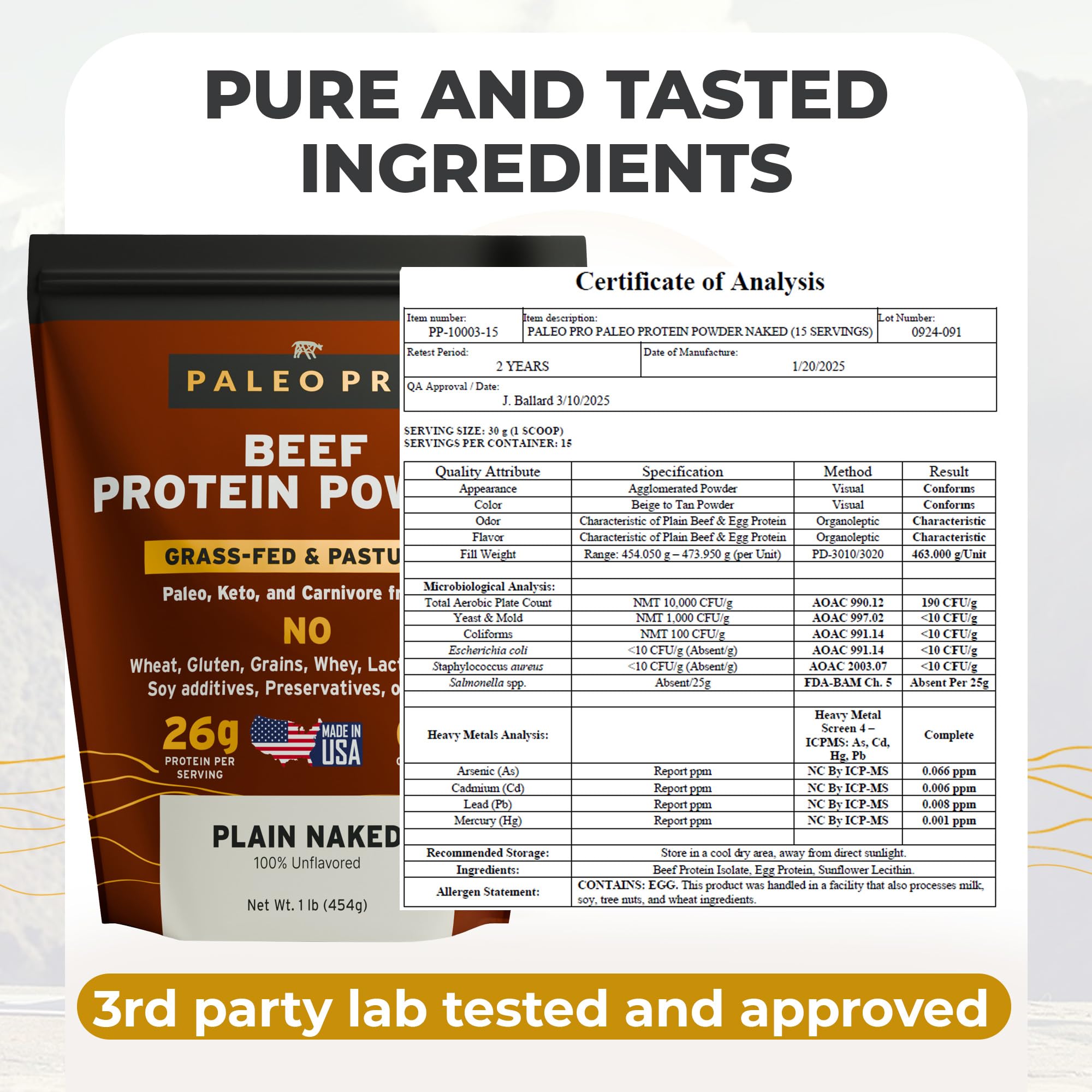 Cuillère-dose Paleo Pro sur fond clair pour dosages faciles et précis.