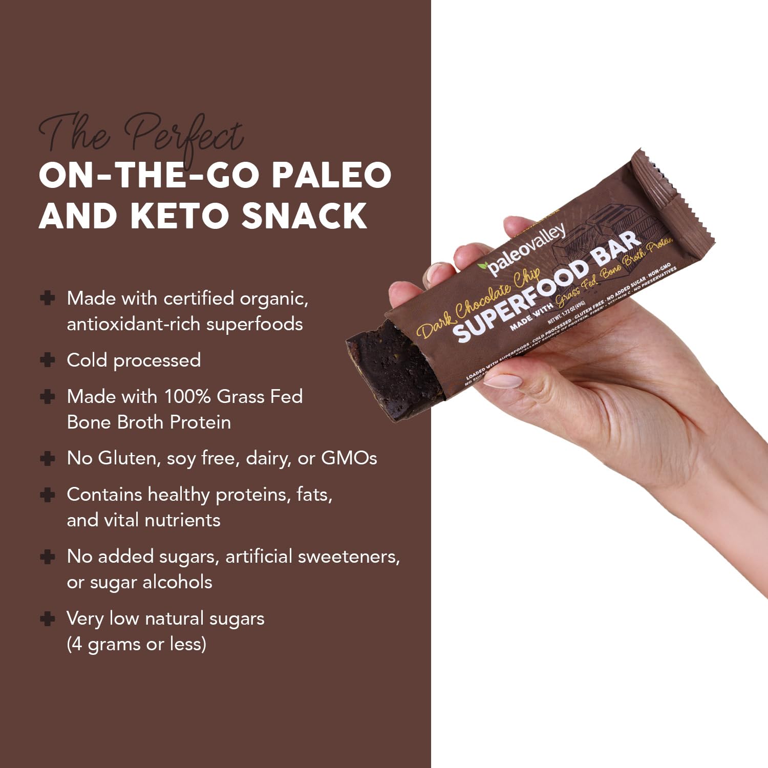 Emballage portable Paleovalley pour snack en voyage ou au bureau.