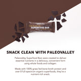 Ingrédients verts Paleovalley barres, superaliments dans chaque bouchée.