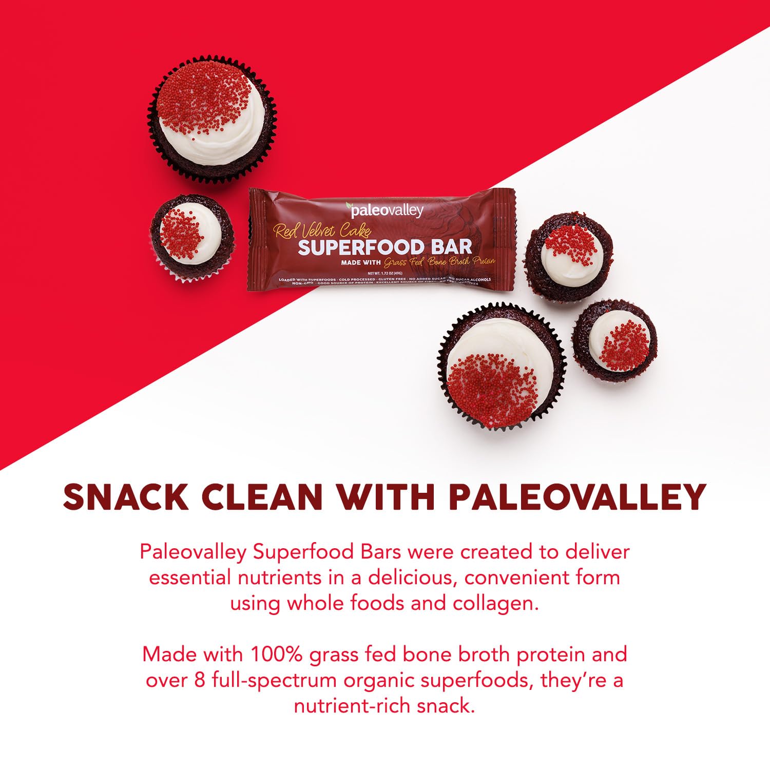 Protéine de bouillon d’os dans Paleovalley Rouge Velours pour une texture rassasiante.
