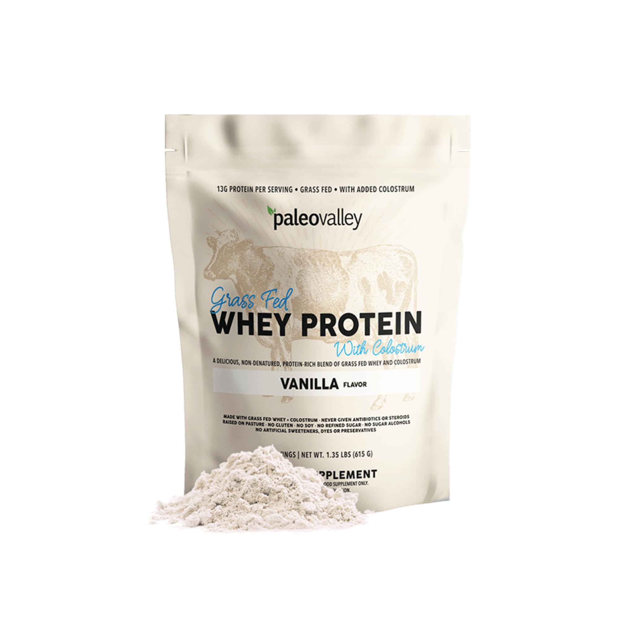 Paleovalley whey grassfed colostrum vanille en pot pour shake nutritif