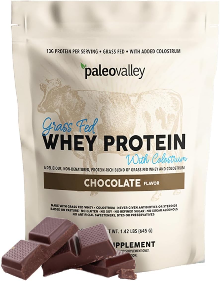 paleovalley protéine whey chocolat en poudre, prête à mélanger pour un shake nourrissant.