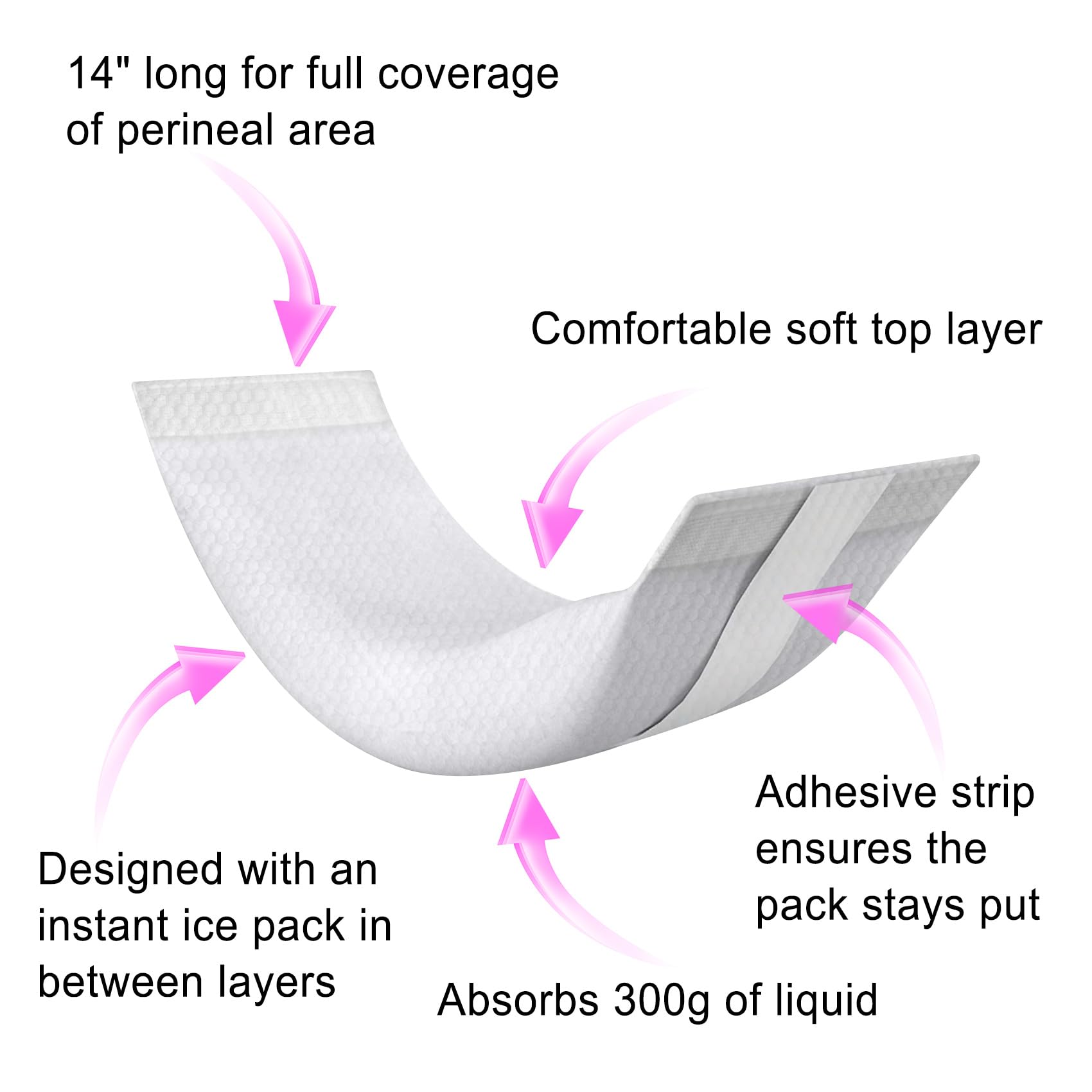 Pad absorbant intégré Pallesen offre grande absorption et confort post-delivrance.