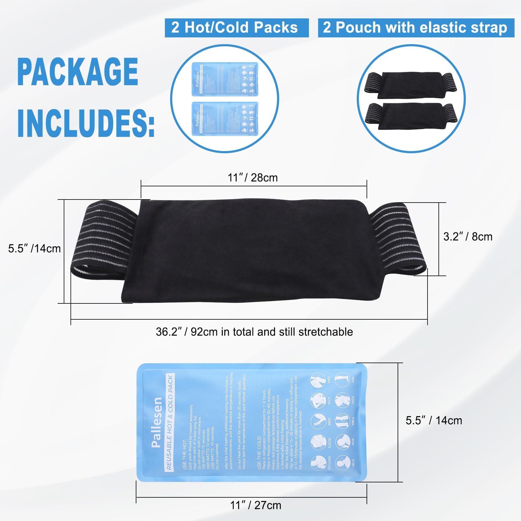 Pallesen thérapie chaud et froid pack glace, utilisable au congélateur et micro-ondes.