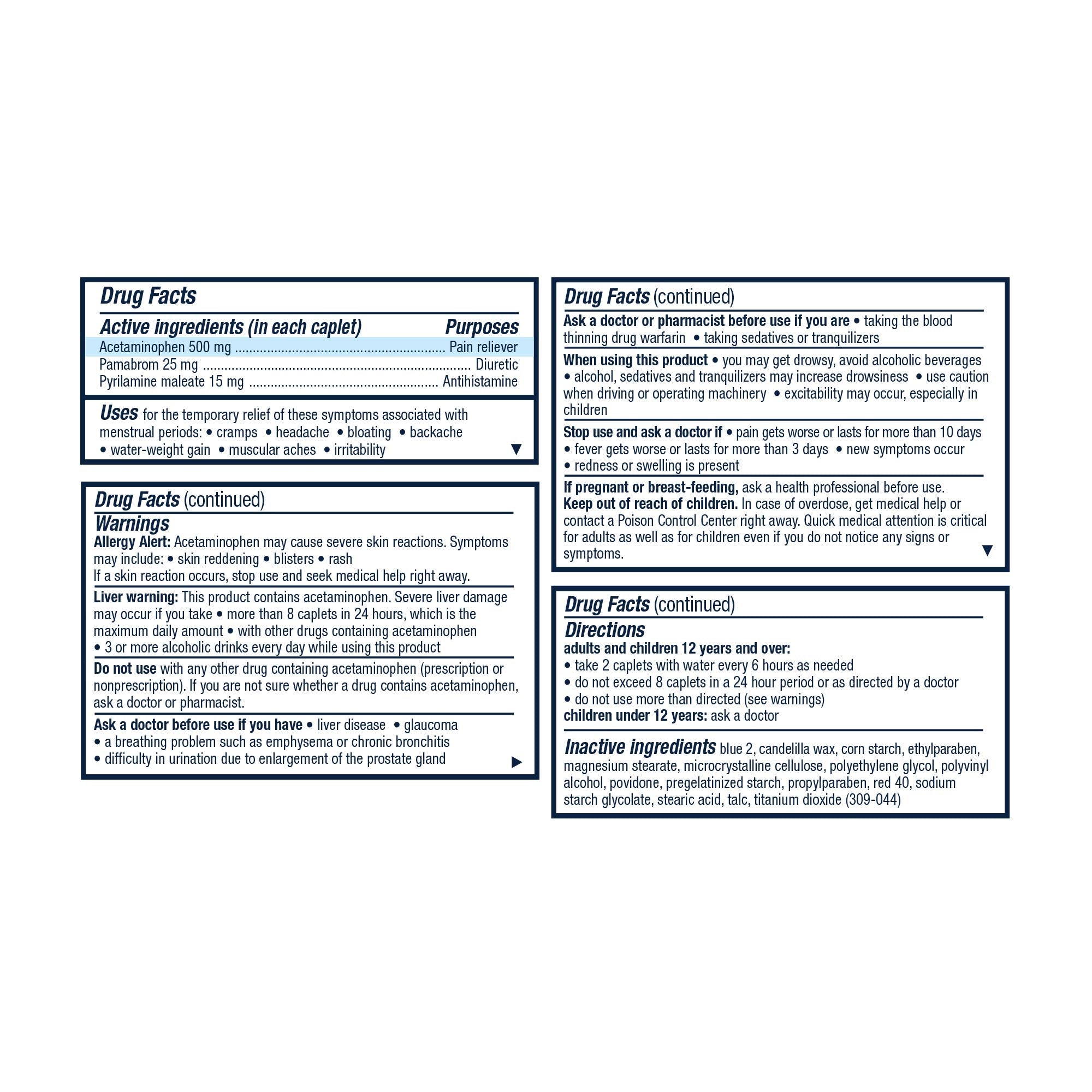 Pamprin comprimés 20-pack – comprimés pratiques à emporter pour un usage quotidien.