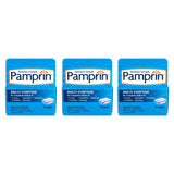 Pamprin Formule Multi-Symptômes – emballage et bouteille prête à l'emploi pour le confort pendant les règles.