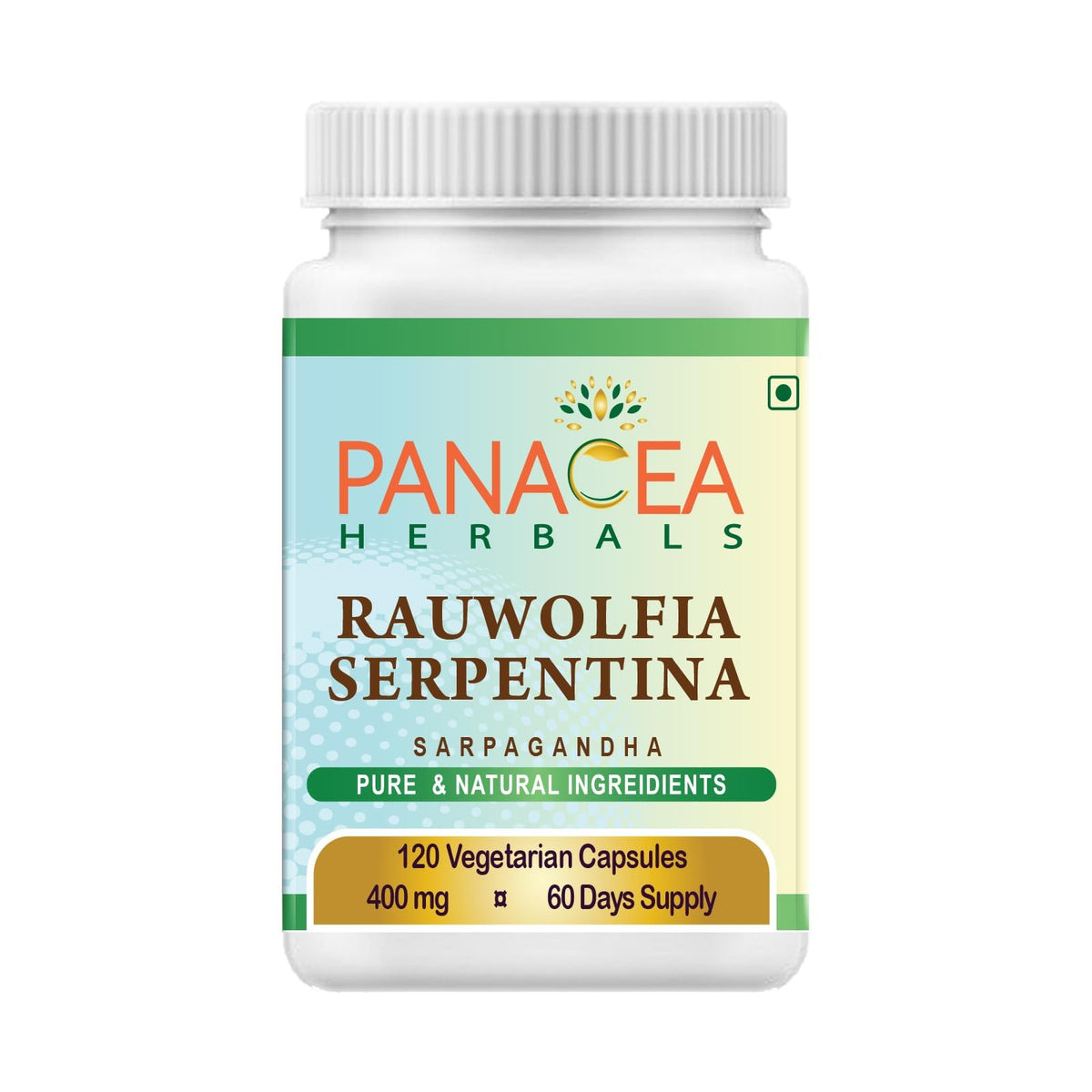 Panchaveda Panacea Rauwolfia Serpentina, capsules en boîte offrant un soutien potentiel au quotidien.