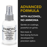 Pancro nettoyant lentilles sans ammoniac protégeant les revêtements.