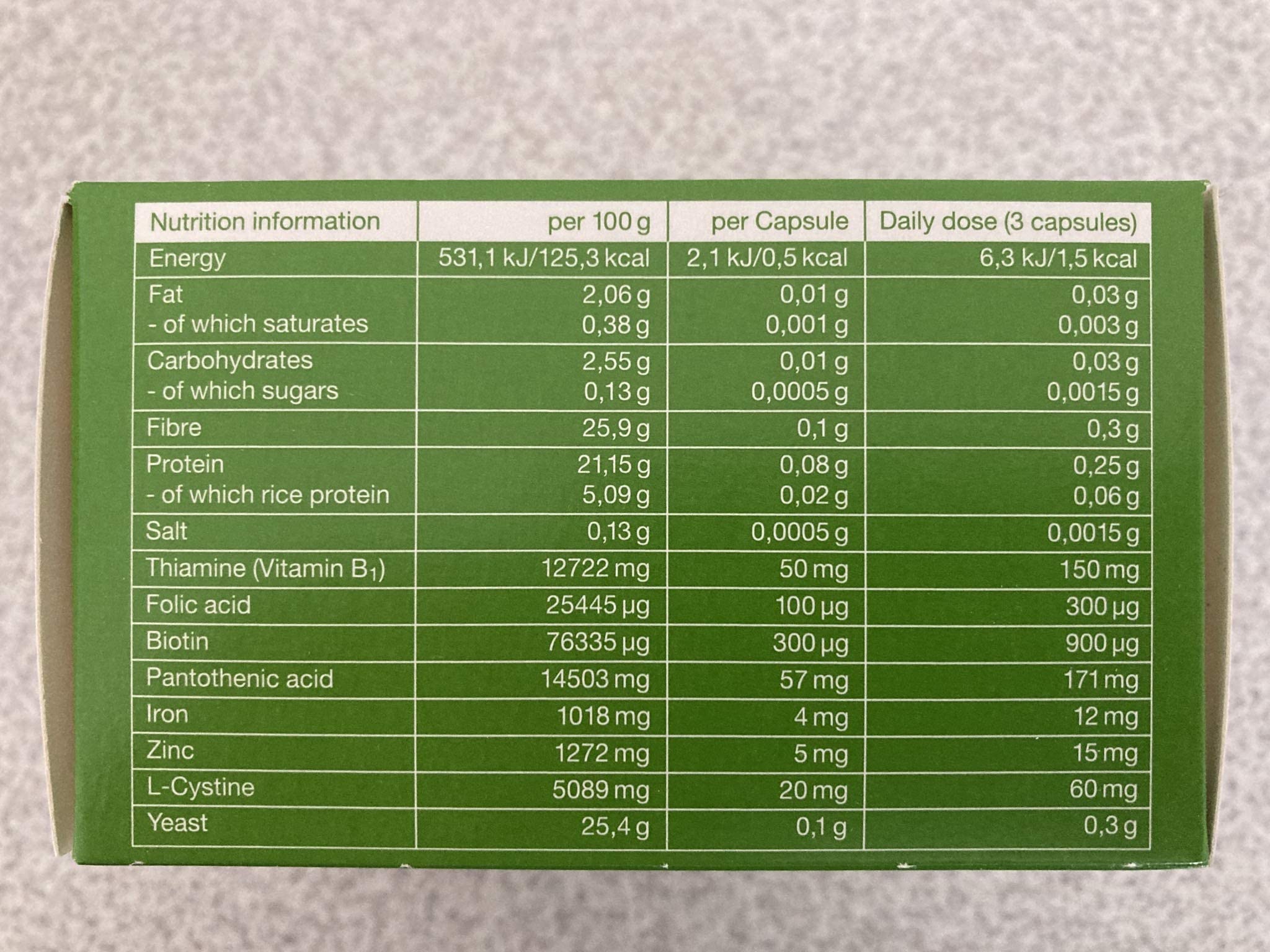 Pantogar: mélange acides aminés et vitamines B.