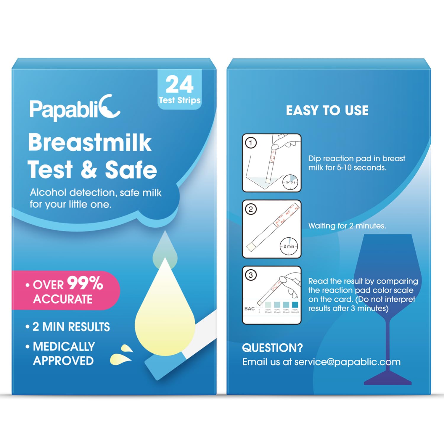 Papablic bandes-test alcool lait maternel: compatibilité avec un planning d’allaitement flexible