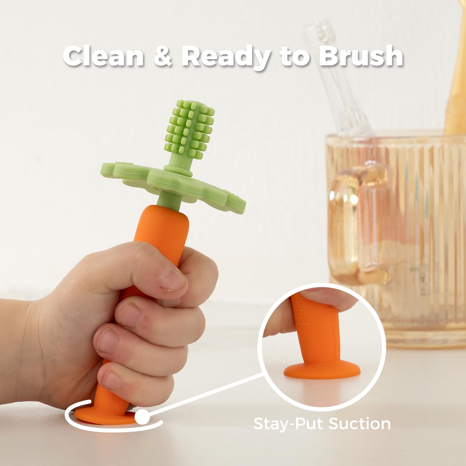 Cadeau idéal Papablic brosse-dent Carotte pour bébé et fêtes.