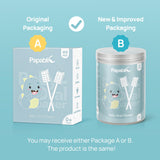 Papablic Nettoyeur langue bébé – manche en papier flexible pour atteindre toutes les zones.