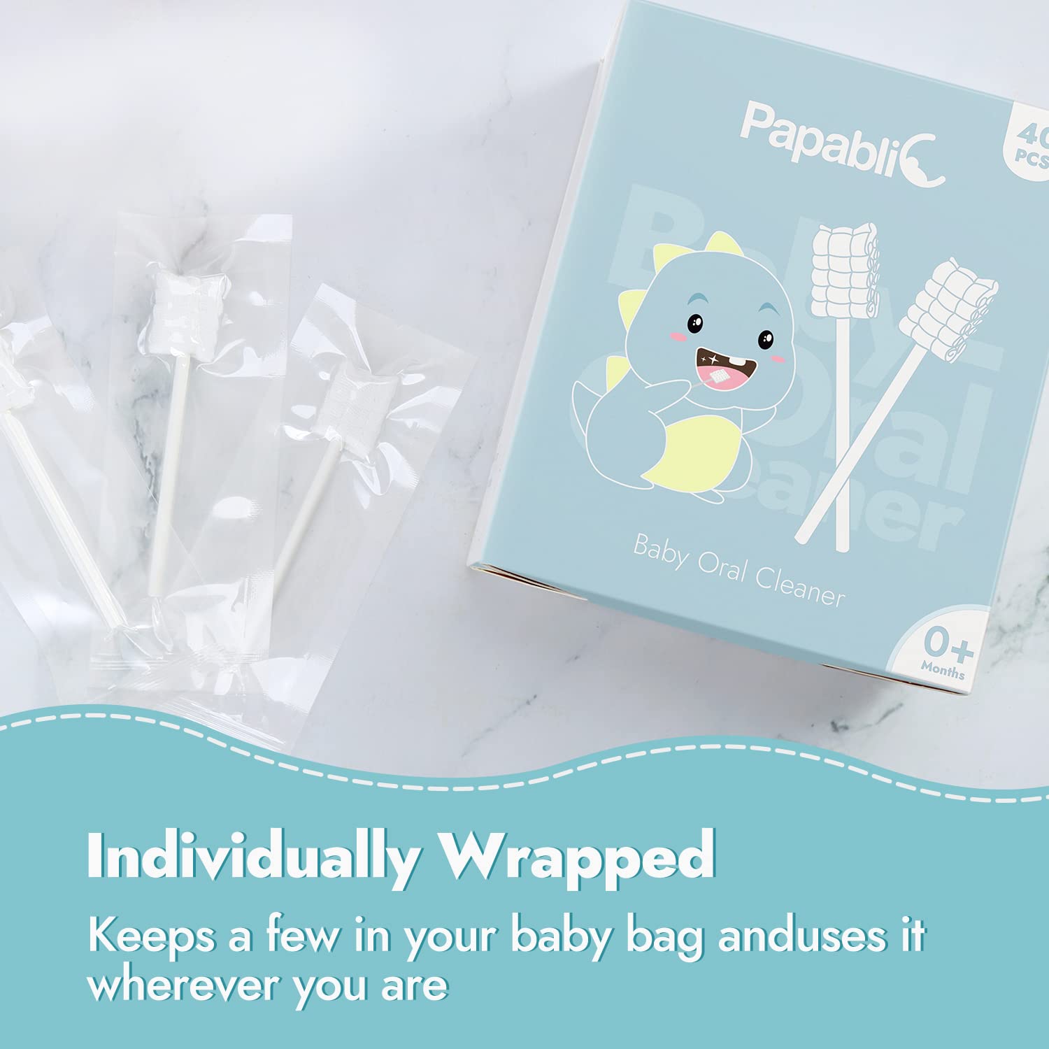 Papablic Nettoyeur langue bébé – massage des gencives en douceur pour le confort.
