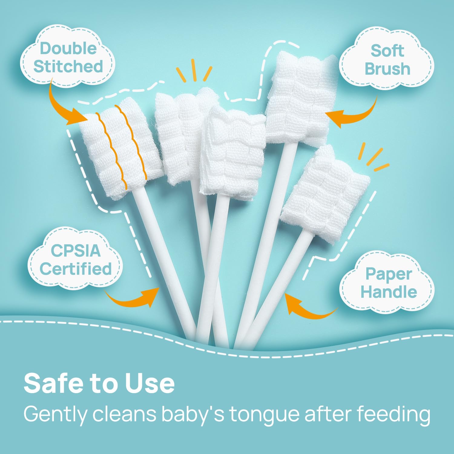 Papablic Nettoyeur langue bébé – tête ultra douce pour un nettoyage en douceur.