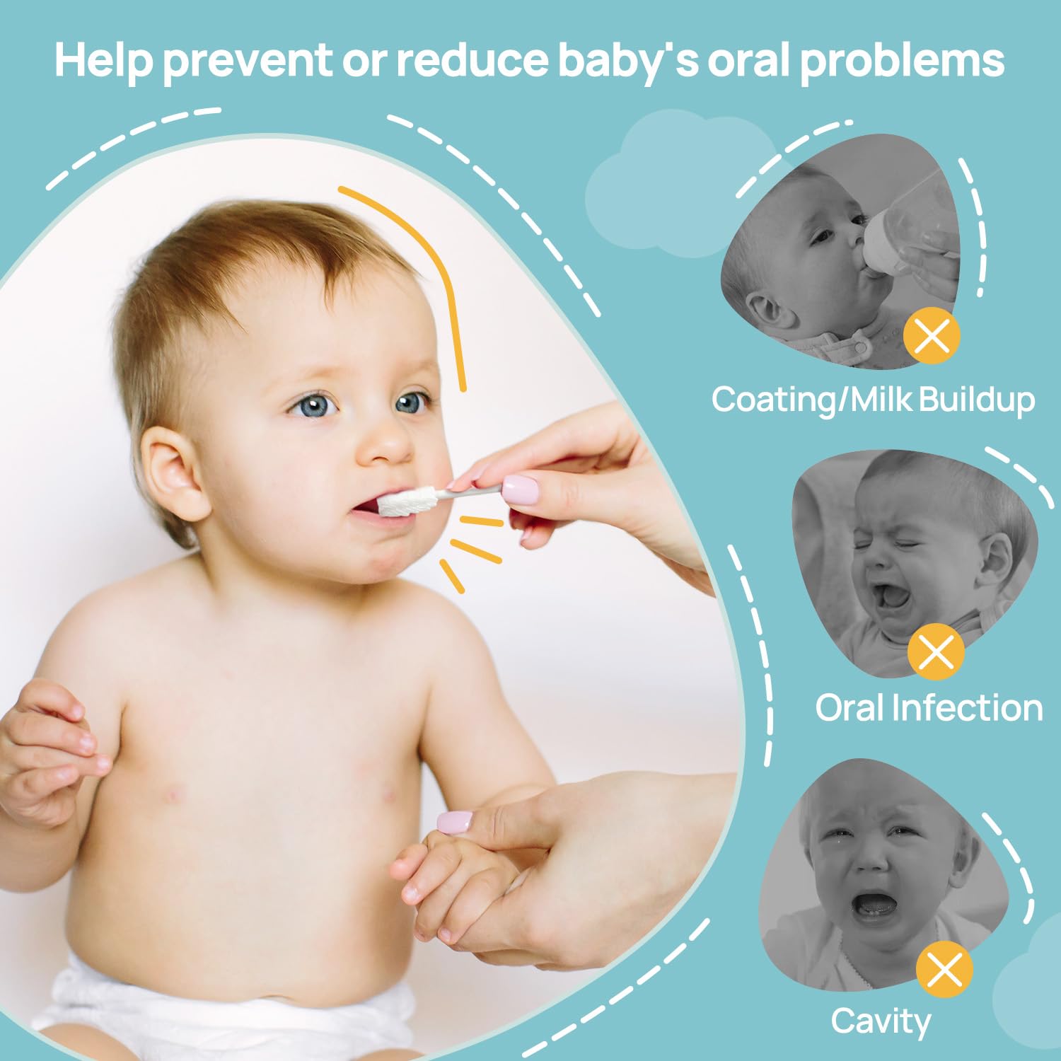 Papablic Nettoyeur langue bébé – utilisation facile à domicile après chaque repas.