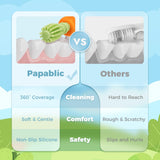 Poils doux 360° pour nettoyer en douceur les petites dents.