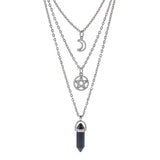 Papasgix améthyste pendentif cristal pointu, look chic et ambiance calme.