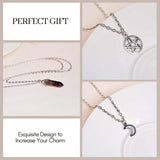 papasgix lune et étoiles collier pendentif hexagonal motif lunaire pour look mystique