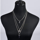 Papasgix lune et étoile, pendentif cristal romantique et bohème.
