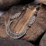 Papasgix pendentif lune et étoiles hexagonal, motif céleste et look unique.