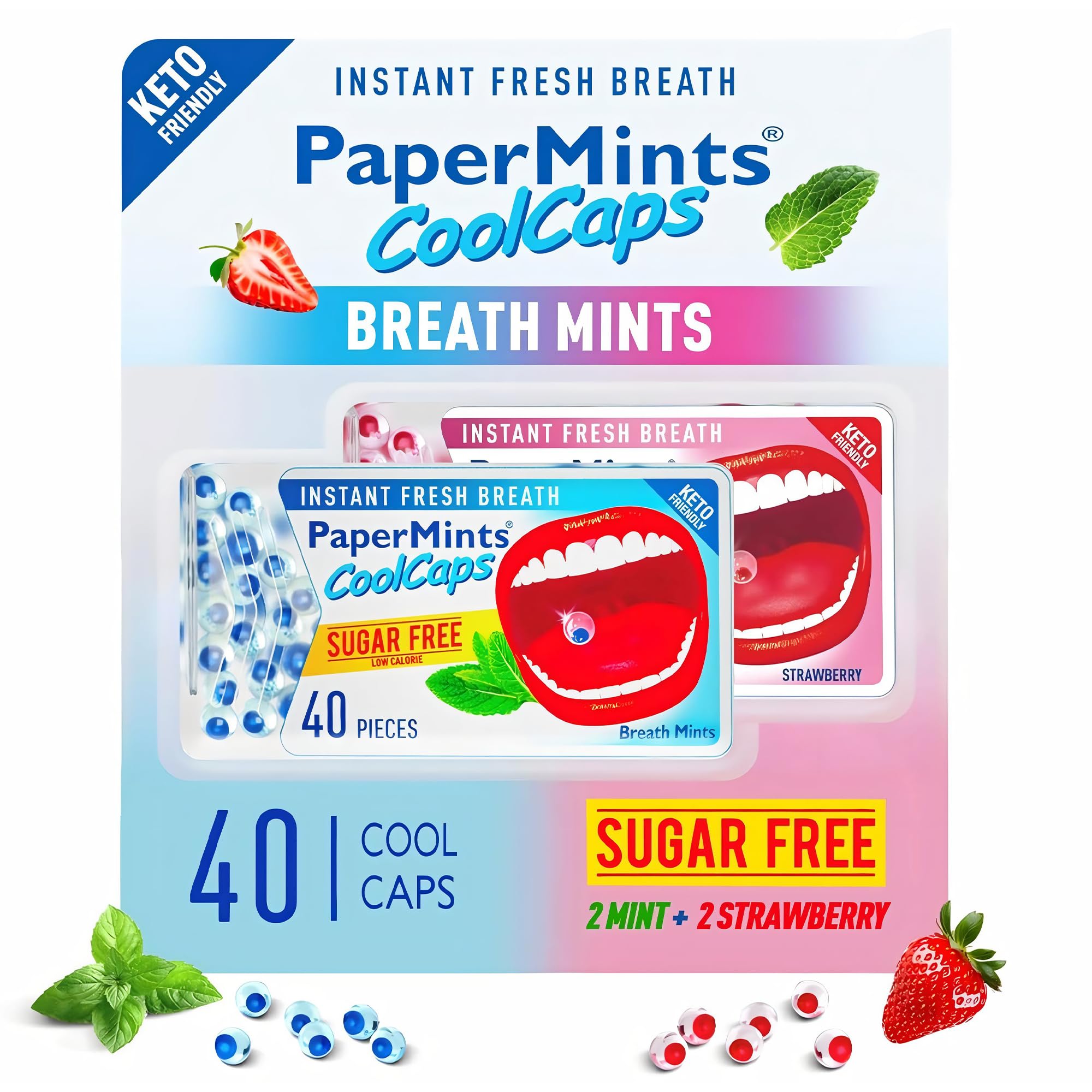 Papermints CoolCaps : boîte portable pour rafraîchir l'haleine en déplacement.