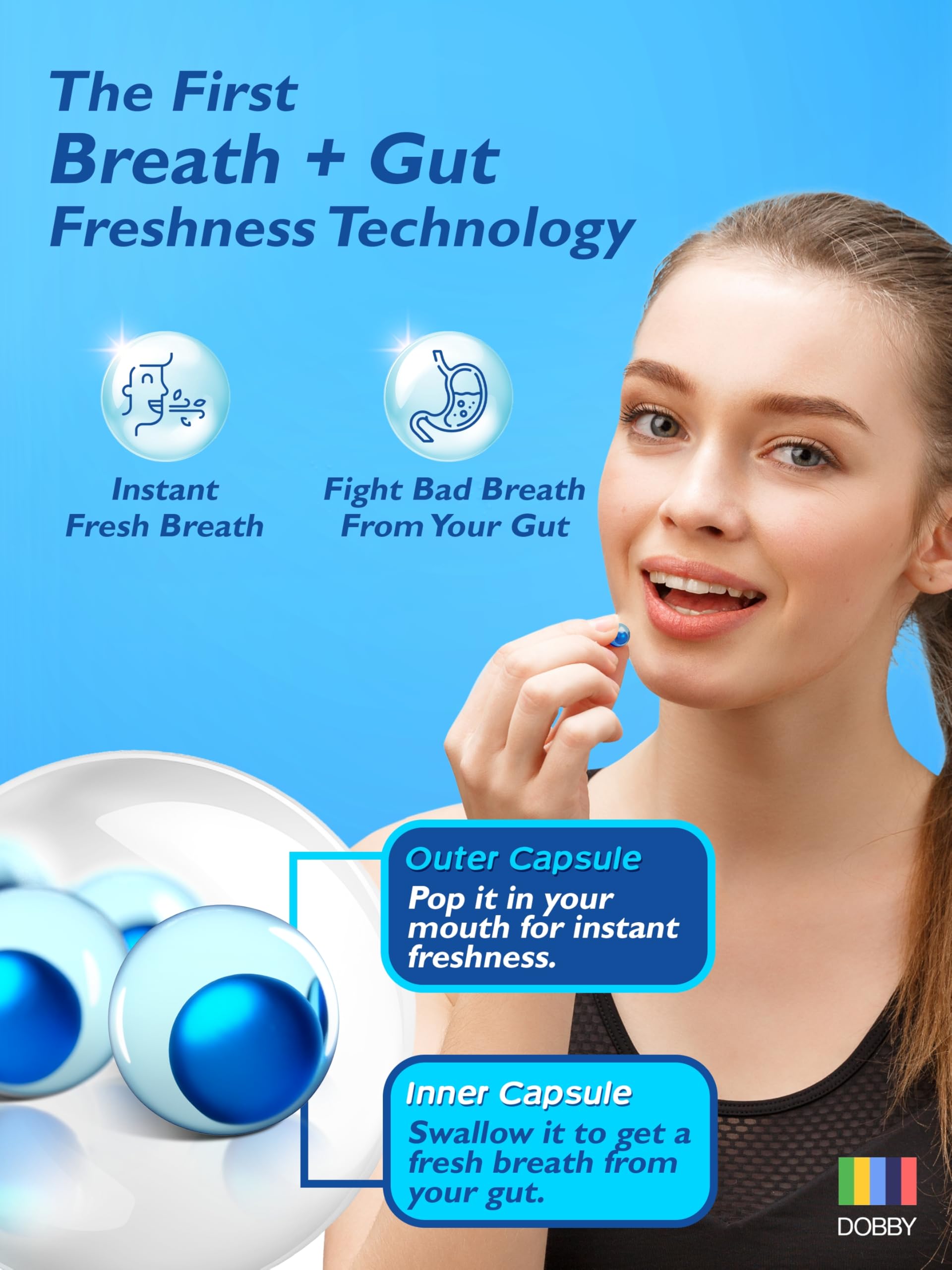 Papermints CoolCaps – capsule intérieure qui libère une fraîcheur durable après la mastication.