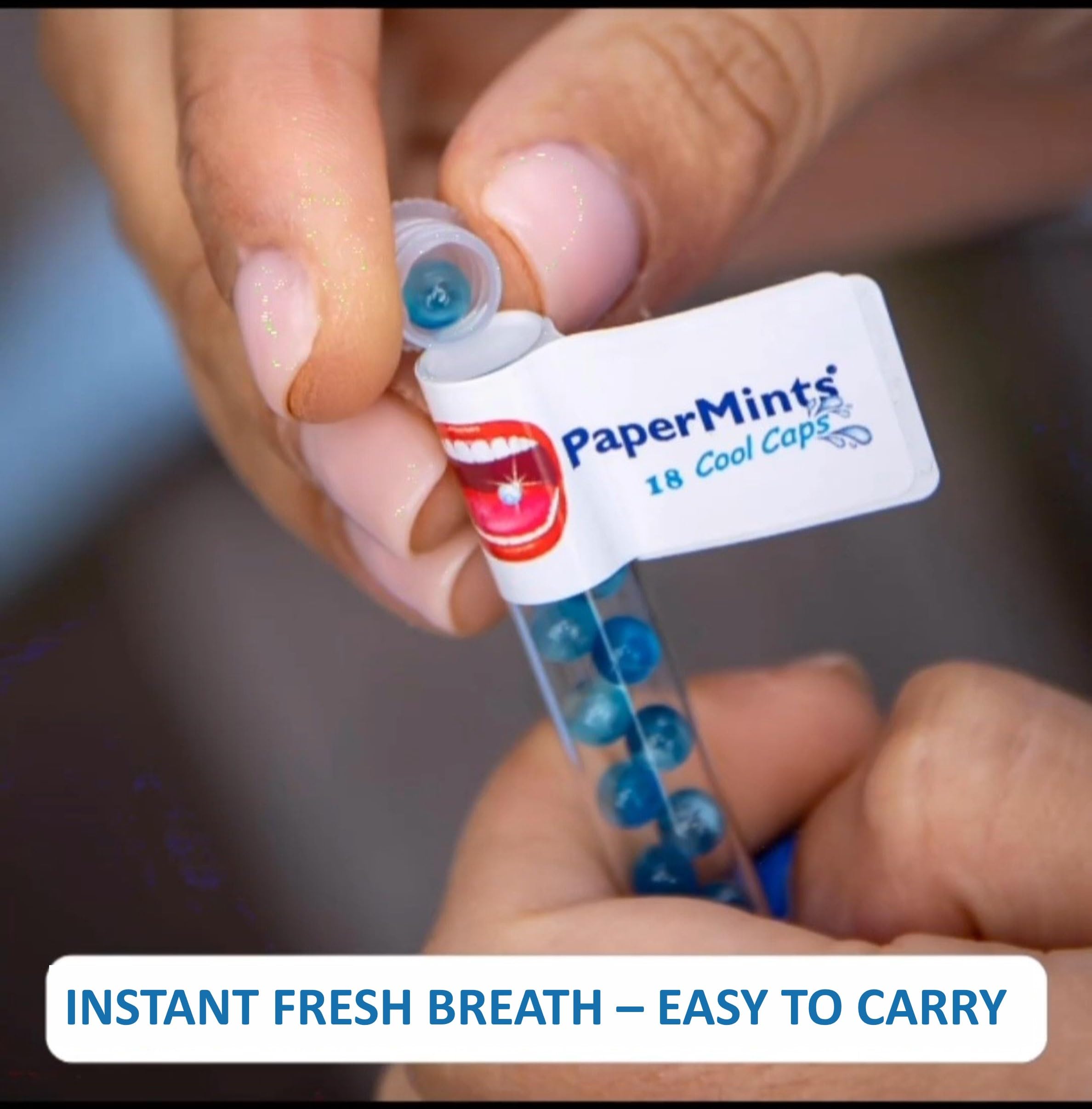 Papermints CoolCaps sans sucre adapté au régime keto et à la sécheresse buccale.