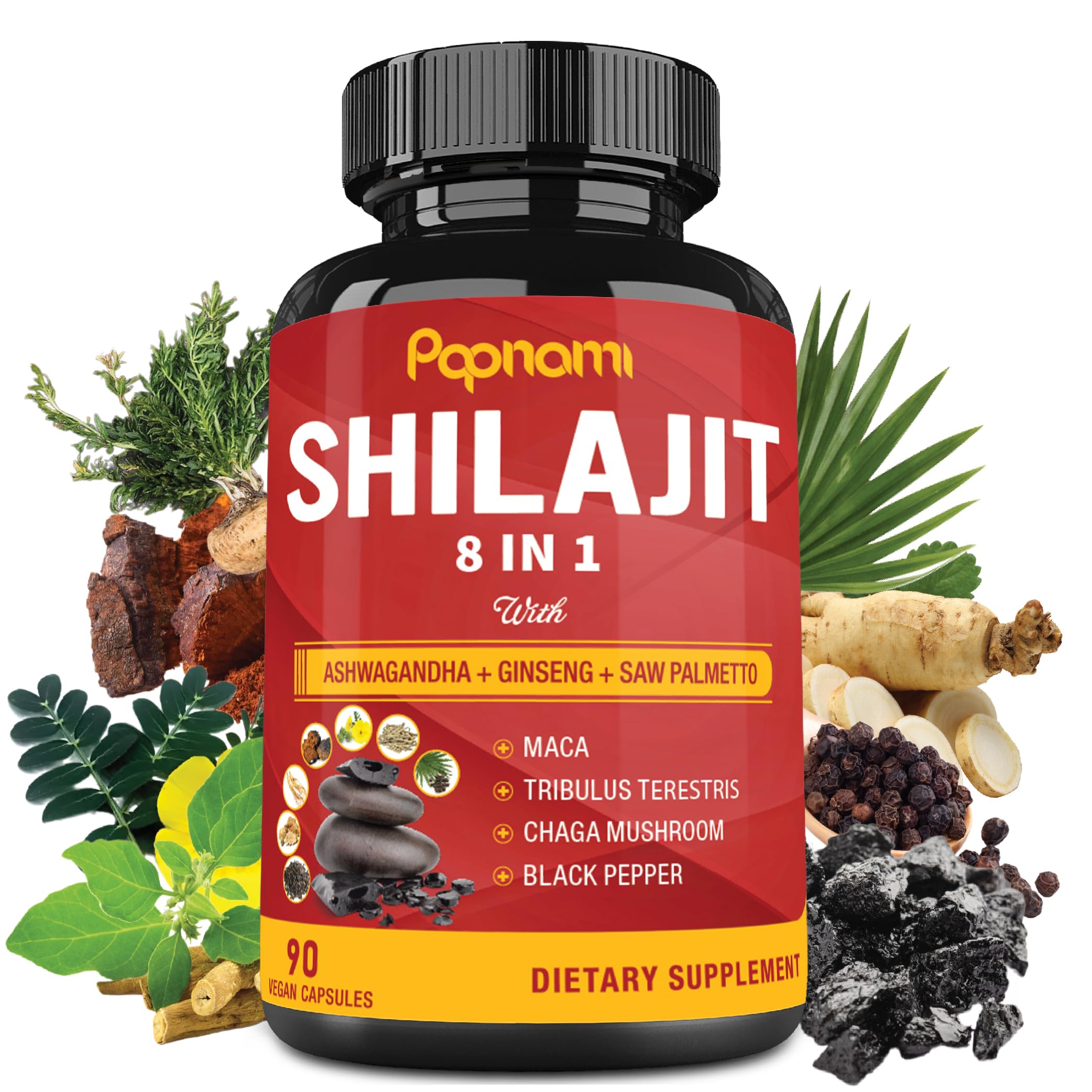 Papnami Shilajit Himalayen capsules, soutien au bien-être général.