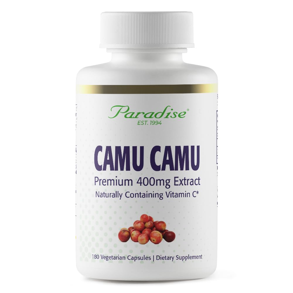 Paradise Herbs Camu Camu Extrait – bouteille, vitamine C naturelle pour l énergie quotidienne