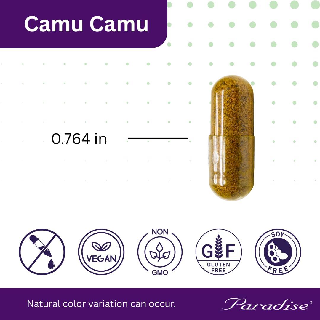 Paradise Herbs contenu Camu Camu, produit pur et végétal