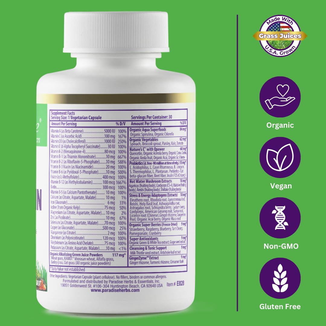 Paradise Herbs Earth's Blend puissance antioxydante et super-aliments en poudre